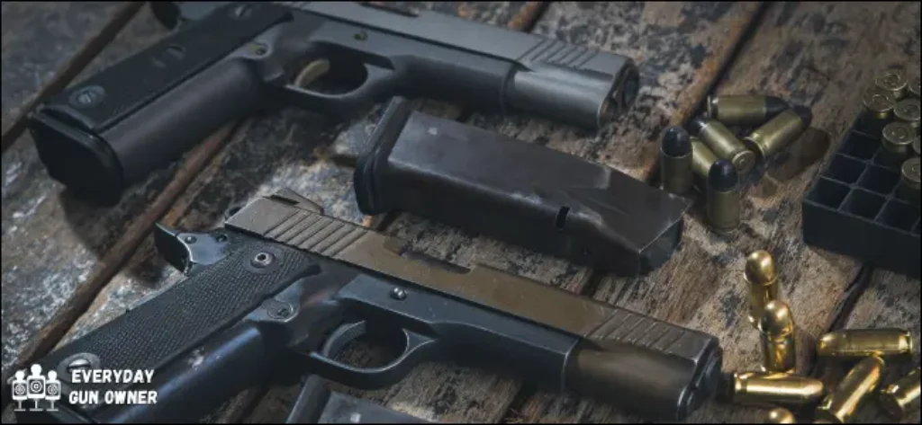 two semi automatic handguns