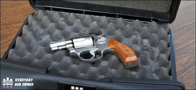 revolver in a gun case