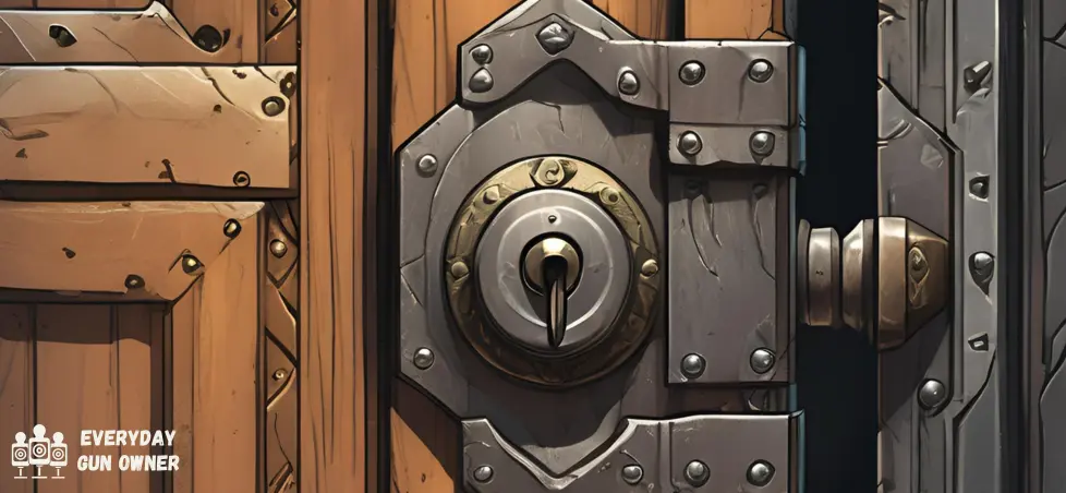 close up of a door lock (drawn)