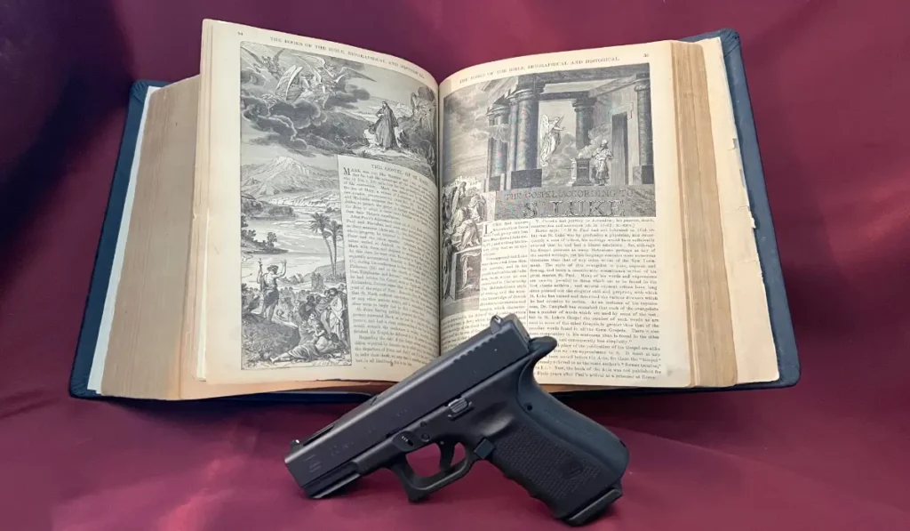 Bible and a handgun