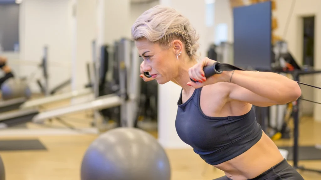 woman working out at a gym