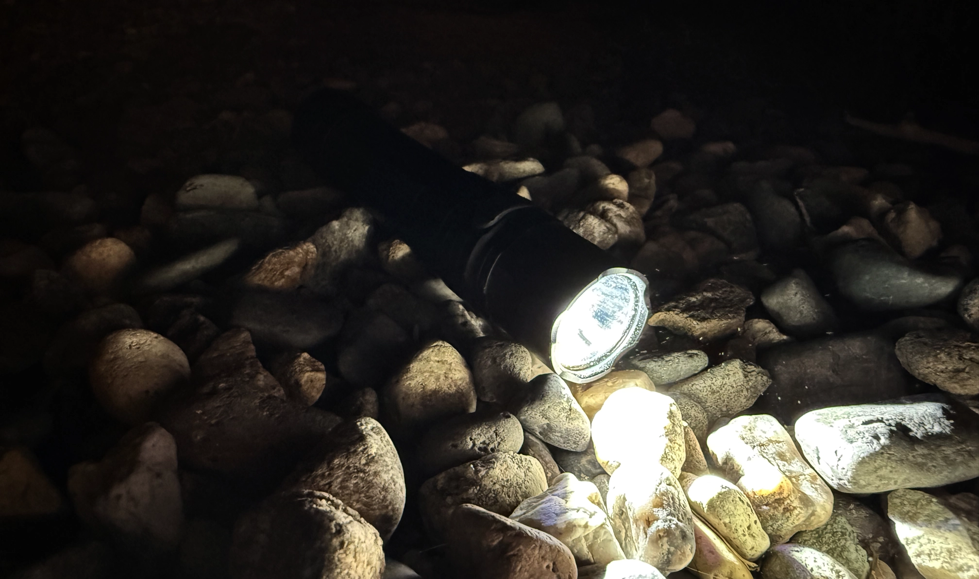 Fenix PD36R Pro flashlight at night
