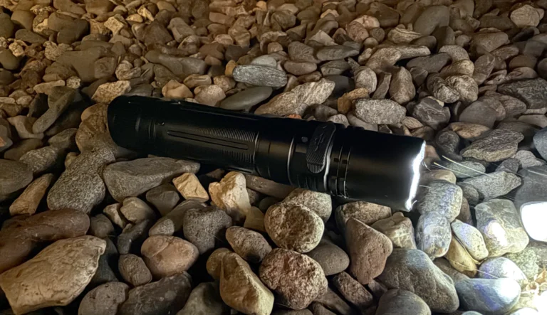 Fenix PD36R pro flashlight at night