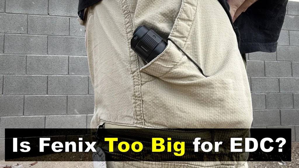 Fenix PD36R Pro rechargeable flashlight in my pocket