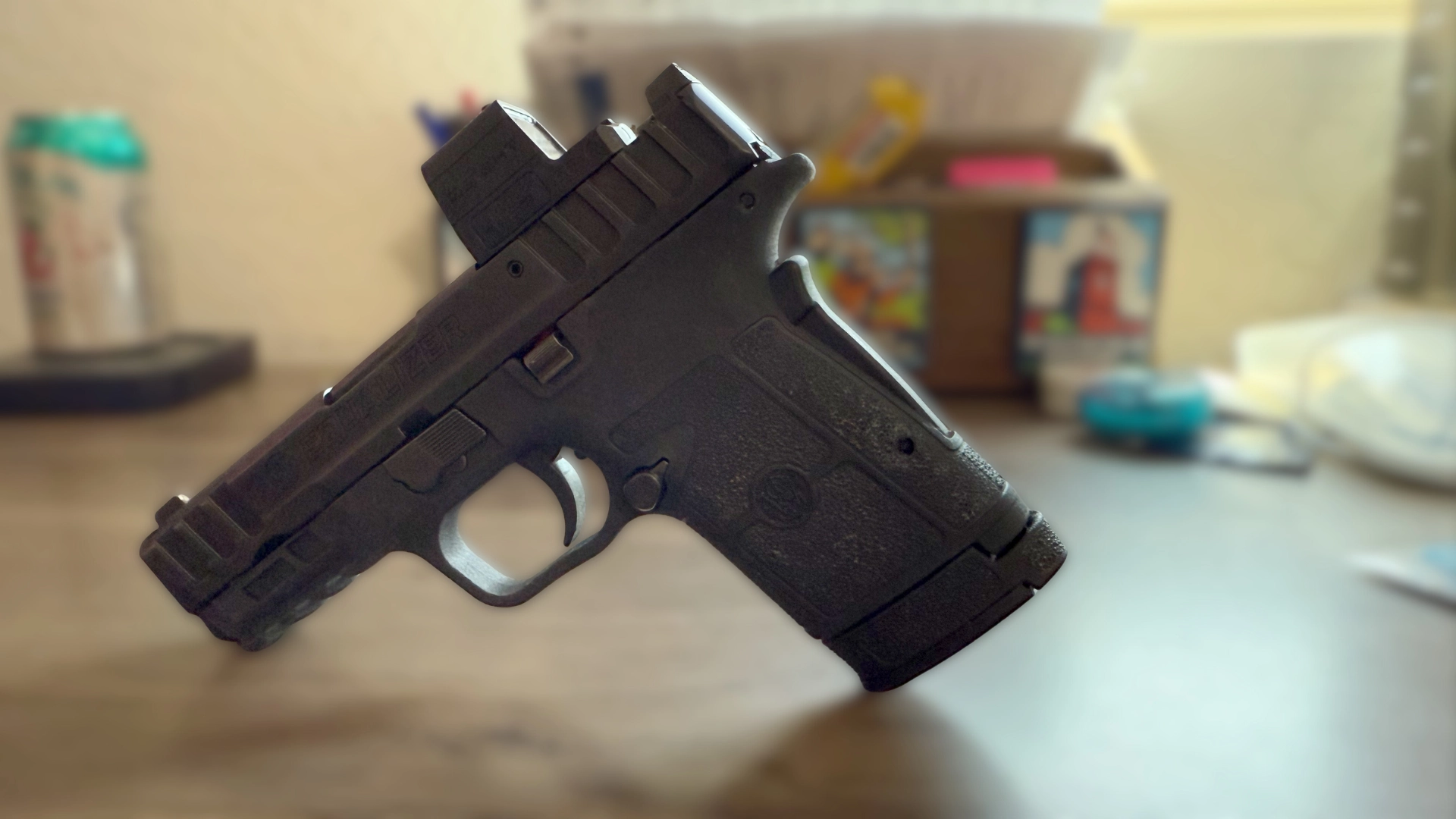 S&W Equalizer 9mm on Desk